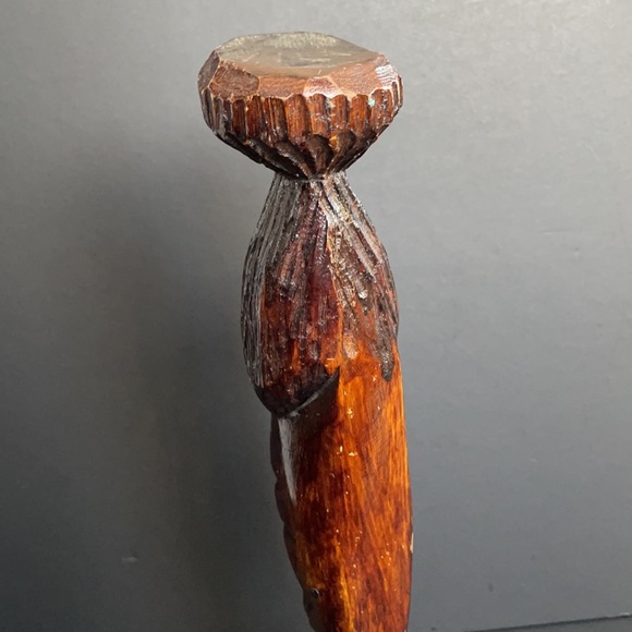 Tall Hand Carved Wooden Head Hand Made Statue Decorative Collectible - Picture 9 of 10